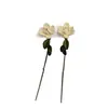Aretes de Borla de Gardenia Retro Francesa para Mujer Nuevo Diseño Nicho Lujo Ligero Versátil Joyería de Oreja de Alta Gama