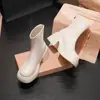 Primer Encuentro Ji Botines Blancos Cortos para Mujer Plataforma Suela Gruesa Pequeña Aumentan Altura Elásticos Adelgazantes Botas Adelgazantes Botas Martin