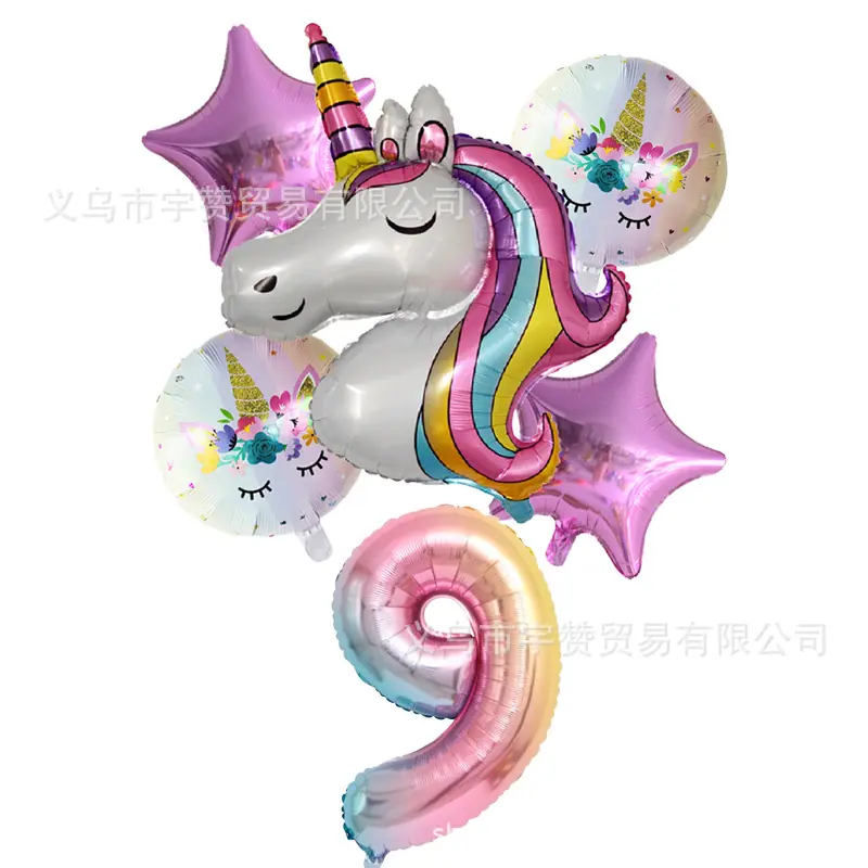6pcs-lot-Rainbow-Unicorn-Ballo