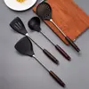 Pala de Silicona Engrosada Utensilios de Cocina Juego de Espátulas Cocina Sartén Antiadherente Cuchara para Saltear Cuchara para Sopa Utensilios de Cocina de Silicona