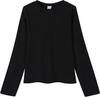 Camiseta Casual Feminina Manga Longa Gola Redonda 230g Algodão Elastano Afina a Cintura com Top Estampado Logotipo Atacado Personalização Transfronteiriça