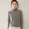 Outono e Inverno Retrô Gola Alta Caxemira Feminino Espessado Roupas de Trabalho Versátil Tricô Camada Base Cor Sólida Suéter Interno