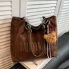 Bolsa Transfronteiriça de Couro Camurça para Mulheres, Grande Capacidade, Nova Versão Outono e Inverno 2026, Versátil, Fosca, Retrô, de Ombro, para o Trabalho, Tote Bag