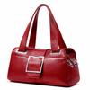 Nova Bolsa de Ombro de Couro Genuíno com Design de Nicho 2025 Moda Europeia e Americana Bolsa Simples Almofada Bolsa Cilíndrica Feminina
