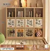 Estantería de rejilla de madera maciza, estante de almacenamiento para sala de estar, estantería de pie estilo vintage, vitrina de pared multicapa de combinación libre