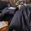 Estilo Ins Kapok Como Nube Hilo Arrugado Estampado Litera de Dormitorio Juego de Tres Piezas para Estudiantes Funda de Edredón de 1.8m Sábanas