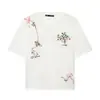 Comércio Exterior Transfronteiriço Roupas Femininas Verão 2026 Novo Produto Estilo Europeu e Americano Moda Camiseta de Manga Curta Bordada com Flores Gola Redonda 1165037