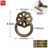 AH1392 tirador de anillo clásico de seis agujeros para mueble antiguo chino de cobre puro para puerta de armario cajón botiquín simple tirador de cobre