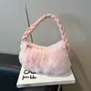 2025 Nuevo Bolso de Axila Trenzado Transfronterizo Bolso de Mano Bolso de Hombro de Felpa Bolso de Moda Versátil para Otoño e Invierno para Mujer