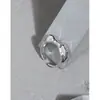 JL010 Anillo Abierto de Plata de Ley S925 con Diseño Irregular Convexo Estilo Coreano Estilo Ins Nicho Microincrustado con Circonita para Mujer