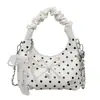 Bolsos populares para mujer de este año 2025 nueva moda bolso de hombro de lunares con lazo bolso cruzado de cadena bolso nube