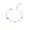 Pulsera de Acero de Titanio con Incrustaciones de Diamante Floral Lucky Hollow para Mujer, Pulsera de Diseño de Nicho, Joyería para Mejor Amiga Estilo Mori
