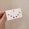 Diseñado Verano Fresco y Versátil Colorido Set de Aretes de Flores Coreano Simple Pequeño Exquisito Aretes para Mujeres