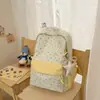 Mochila nueva estilo ins japonés para mujer, linda bolsa escolar con estampado floral, mochila ligera para ir al trabajo para estudiantes de secundaria, estilo femenino