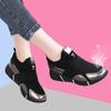Zapatos de Invierno para Mujer con Suelas Blandas, Zapatos de Caminar de Cuero Versátiles para Mamás, Forrados de Felpa para Calidez, Zapatos Perezosos sin Cordones, Zapatos de Exportación Talla Grande