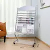 Clip para periódico estante para libros y periódicos pequeño revista promocional estante de piso almacenamiento estante simple oficina estante para periódicos