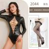 Couro envernizado Uniforme Tentação Revelando o Peito, Lingerie Erótica Peça Única, Roupa Sexy de Performance para Boate com Abertura na Virilha, Desejo Puro