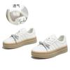 Tênis Esportivos de Treinamento em Couro Genuíno 2026 Primavera Novo Estilo Cadarços Duplos Tênis Forrest Gump Casuais Versáteis Sapatos Brancos Modernos Sapatos Femininos