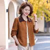 Chaqueta de solapa estilo Otoño Primavera Temperamento para Mujer Bloques de Color Temperamento Moda Casual para Mujeres Mayores Chaqueta Superior Mujer