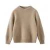 Capa base de punto de cuello redondo para niños y niñas Suéter 100% Lana Engrosado para Niños Mayores Suéter de Cuello Semialto Ropa Interior de Invierno
