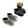 Botas de Cuero con Lazo de Lentejuelas para Niñas Estilo Nuevo Otoño/Invierno Suela Suave Botines Tobilleros de Princesa 3-8 Años Moda Infantil Botas Plateadas