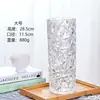 Jarrón de Vidrio con Patrón de Glaciar de Lujo Ligero 23.5cm, Jarrón de Bambú, Recipiente Hidropónico para Flores, Decoración de Mesa, En Stock
