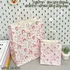 Bolsa de Papel Kraft Pequena e Média Rosa Pó Dia das Crianças Fofa Portátil Saco de Presente para o Festival da Deusa Sacolas Exquisitas ins