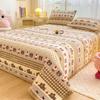 Lençol de Cama Matelassado de Veludo de Leite com Forro de Lã Cobertura de Cama Lençol Doméstico Kang Solteiro Amigável à Pele Dormitório de Estudante Solteiro Casal Cobertura de Cama Lote
