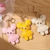 Chaveiro de urso PU de desenho animado, figura 3D fofa, pingente de bolsa, acessório de mochila, pequeno presente, adequado para caixas e bolsas