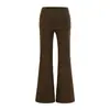 Pantalones Acampanados de Cintura Baja con Puño, Tendencia Sexy, Otoño Invierno, Nuevos, Adelgazantes, Alargadores de Pierna, Casuales, Deportivos, de Longitud Completa