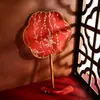 Nuevo Abanico Tuan de Mango Largo Antiguo Bronceado Tuan Fan Bordado Tuan Fan Abanico de Novia Boda Estilo Chino Seda de Imitación