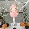 Novo Pingente de Árvore de Natal Boneca de Pernas Longas Lichen Boneca Anjo de Pelúcia Fofa Decoração de Janela de Feriado Mesa