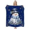 Manta de franela estilo vintage con vela y rama de pino en stock transfronterizo, manta impresa para aire acondicionado, manta de regalo de Navidad
