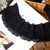 11 cm de Ancho Doble Capa Gasa de Perla Plisado Encaje Dobladillo de Ropa Tela para Falda Cortina Decoración DIY