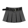 Material de traje cintura alta minifalda plisada grande ultra corta estilo universitario europeo y americano transfronterizo antiexposición cadera