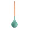 Cuchara sopera de mango de madera alargado en stock de fábrica color cuchara para cocinar herramientas de cocina mango de madera cuchara sopera de silicona