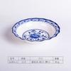 Venta al por mayor de fábrica porcelana azul y blanca Tazón para fideos plato disco encaje de onda china hotel A5 vajilla de melamina imitación porcelana