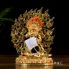 Buda Negro Deus da Riqueza Suprimentos Budistas de Xizang Ornamentos Nepal Cobre Totalmente Dourado Deus da Riqueza de Cinco Sobrenomes 22cm de Altura Protetor