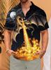 Nova camisa masculina de manga curta estampada em 3D transfronteiriça, solta, para festa, DIY para figura