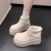 Botas de Nieve Estilo Retro para Mujer 2026 Otoño Invierno Nueva Moda Versátiles Cómodas Suela Gruesa Zapatos Casuales de Algodón Botas Casuales para Mujer