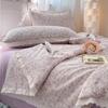 Fio de algodão Classe A de camada dupla fibra de soja colcha de verão simples renda coreana lavável à máquina lavável para dormir nu colcha para ar condicionado