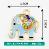 Al por mayor Versión Coreana Creativo Colgante Individual Patrón de Elefante Punto de Goteo de Aceite Diamante Collar Pulsera Colgante Joyería DIY Accesorios de Aleación