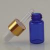 Botella de vidrio azul de 2 ml, disponible en stock, para esencia, pequeña botella con abertura para aceite esencial, para prueba, de 5 ml, para cosméticos, para viaje.