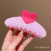 Pinza Grande para el Cabello con Forma de Tiburón Rosa y Corazón para Mujer 2024 Nueva Pinza de Pelo de Gama Alta para Moño en la Parte Trasera de la Cabeza