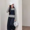 Conjunto de Otoño para Niñas 2026 Nuevo Estilo Coreano Rayas Falso Dos Piezas Manga Larga Pantalones de Pierna Ancha Conjunto de Dos Piezas para Niños Mayores