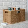 Cestas de Almacenamiento Tejidas al por Mayor para Uso Doméstico, Cestas Organizadoras para Gabinetes y Mesas de Centro, Cajas de Almacenamiento para Ropa y Snacks, Cestas de Mimbre Sintético, Estilo Europeo