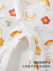 Macacão Bebê Classe a de Algodão Puro com Amarração, Macacão para Recém-Nascido com Coberturas para Mãos e Pés, Costura Fluorescente Roupa Íntima para Recém-Nascido