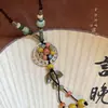 Nuevo Collar Largo de Cerámica Estilo Chino Antiguo Zen para Mujer, Estilo Étnico Retro, Cadena Versátil para Suéter, Cadena para Clavícula, Moderno