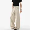 Pantalones Casuales de Corte Limpio Estilo Japonés para Hombre, Moda Urbana Versátiles Holgados de Caída Recta Pierna Ancha Pantalones Deportivos
