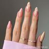 Puntas de Uñas Portátiles Estilo Ins con Diseño Floral Francés Adecuadas para Mujeres y Niñas, Arte de Uñas Degradado Francés
